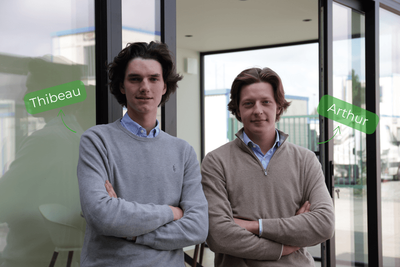 Thibeau Robberechts en Arthur Cordons, oprichters van ROBCOR