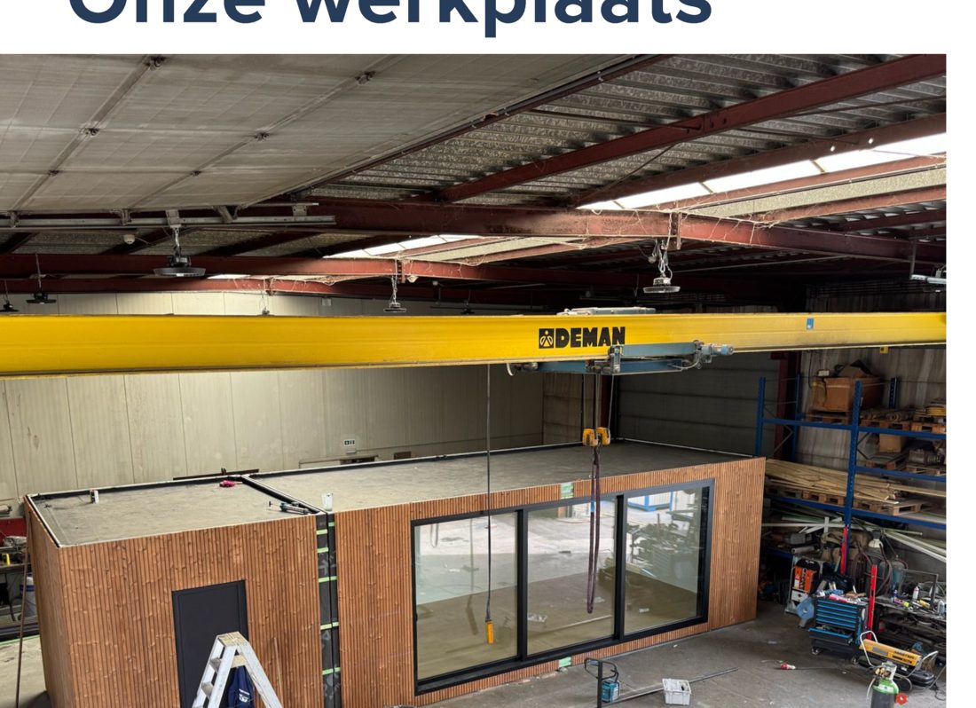 De ROBCOR-werkplaats in Beervelde met een unit in aanbouw